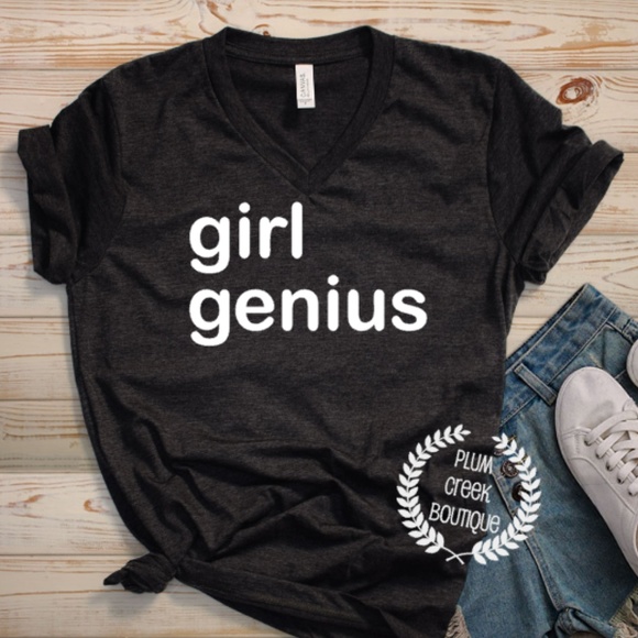 Plum Creek Boutique Tops - Girl Genius Graphic TShirt - Black - NEW NWT